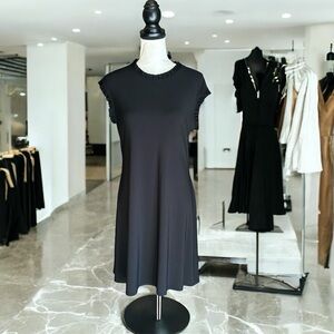 Annalee + Hope Black Ruffle Trim Dress L